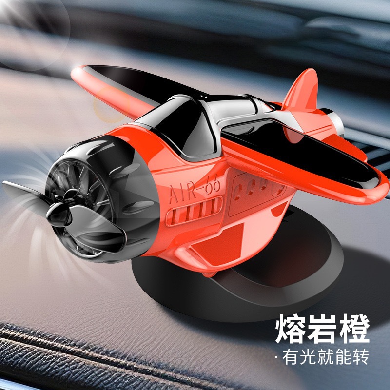新款车载太阳能可旋转飞机汽车摆件创意车内中控台装饰品汽车用品详情13