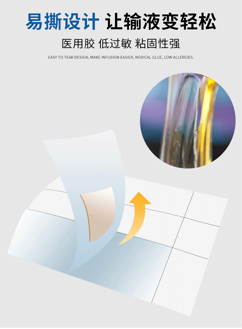 翔翊输液贴一次性使用静脉100片吊瓶透气易撕压敏固定胶带打点滴详情5