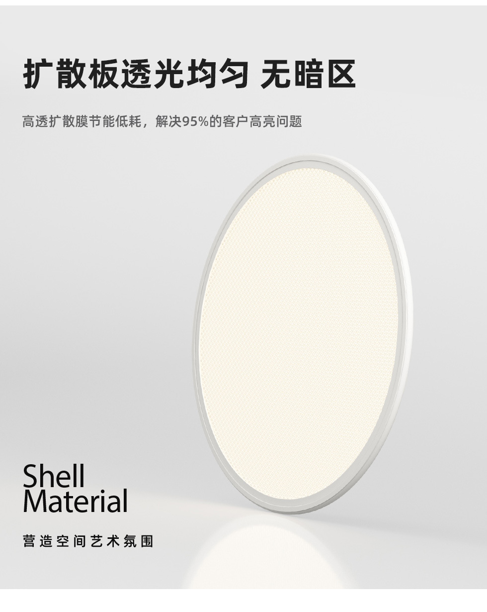 Full-spectrum eye-protecting LED ceiling lamp, rhombic crystal board, home decoration, living room, high-end feel, bedroom, modern lighting fixtures, Zhongshan pic 10