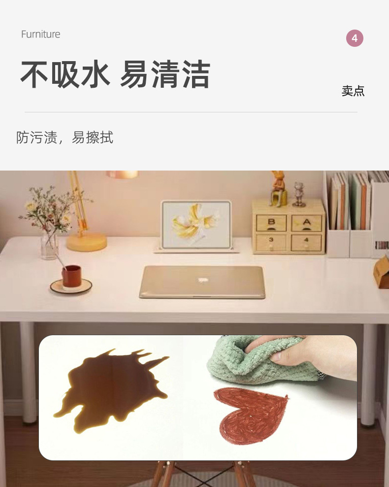 电脑桌简约单人用小方桌化妆吃饭工作出租屋loft一人居白色桌子详情8