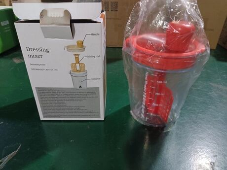 Seasoning mixing cup, kitchen hand-cranked seasoning jar, oil pot, garlic and soy sauce mixing rod, container for homemade dipping sauce for hot pot pic 1
