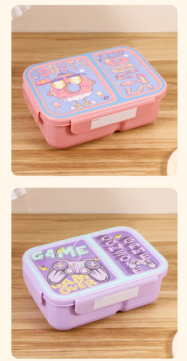 2025跨境新款卡通可爱高颜值餐盒儿童学生户外野餐密封便当饭盒详情10