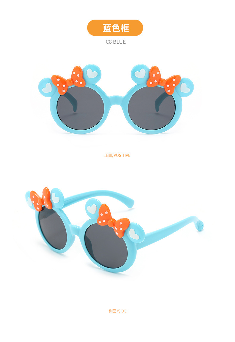 2024新款儿童太阳镜 个性女童蝴蝶结造型眼镜 时尚可爱卡通小熊墨镜详情13