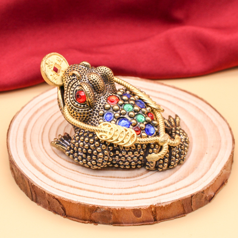 三足金蟾彩钻镂空沙金金蟾摆件客厅茶宠开业礼品家居创意小摆国潮详情9