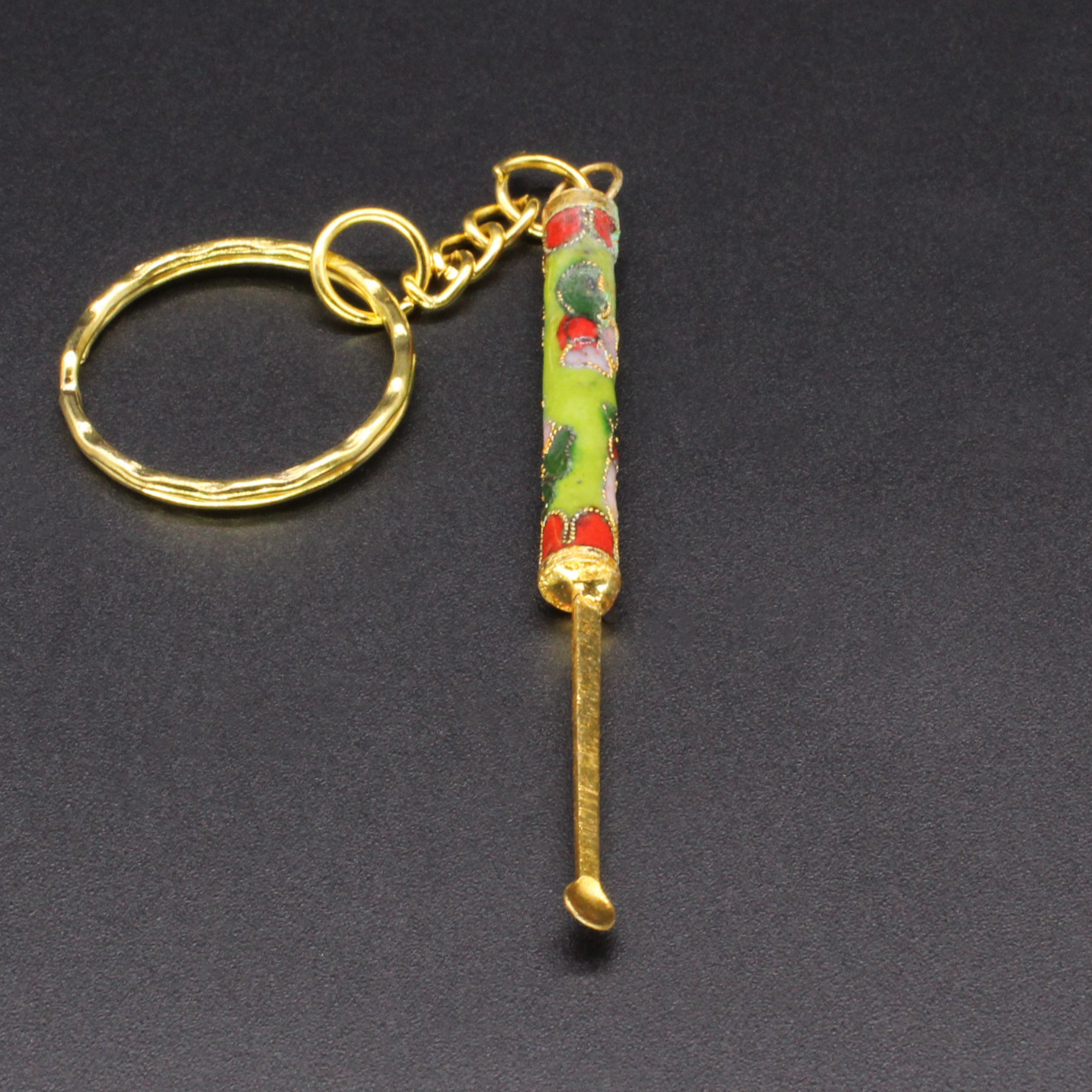 Beijing Cloisonne vintage collection, cloisonne filigree silver blue keychain, pendant ear scoop pic 10