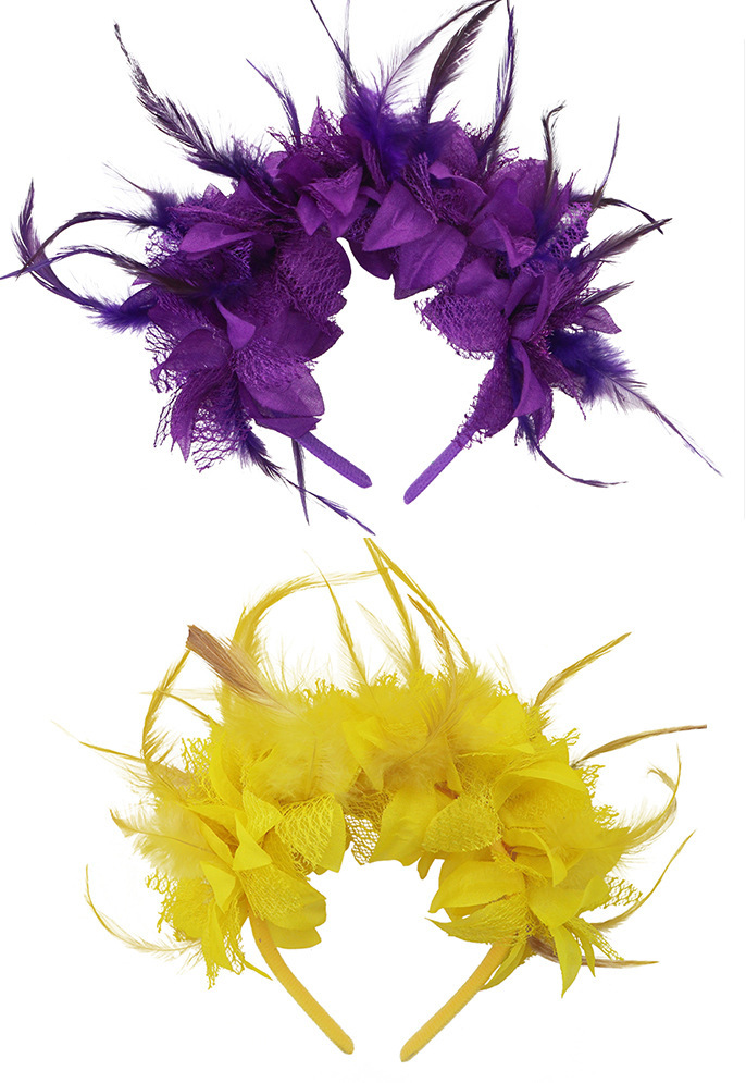 Carnival Christmas feather headbands, flower headbands, European and American party trends, retro style hair accessories for brides pic 11