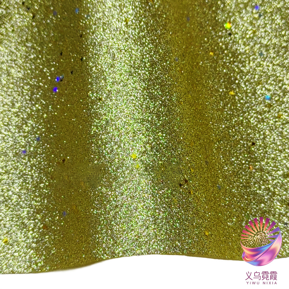 格利特弹力布底闪粉金葱亮片人造PU皮革圣诞装饰面料无机颜料详情20