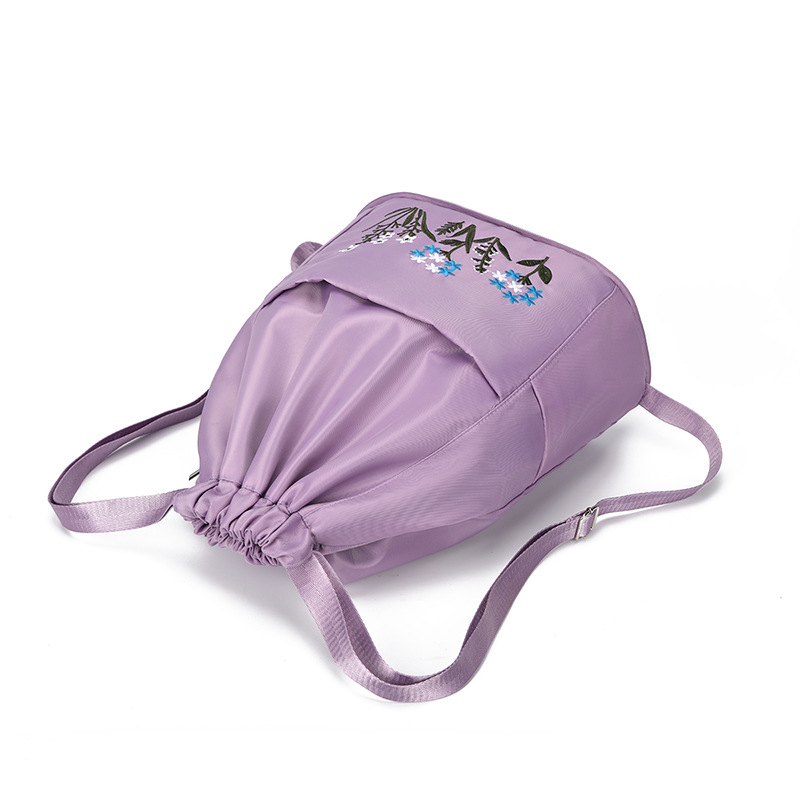 New embroidered Oxford drawstring backpacks with large capacity, fashionable outdoor trend, travel folding backpacks, cross-border wholesale pic 21