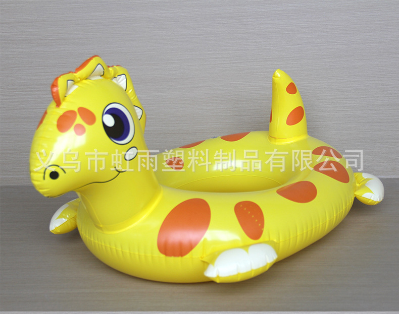 新品加厚小黄龙儿童游泳圈PVC充气卡通游泳坐圈动物造型恐龙座圈详情3