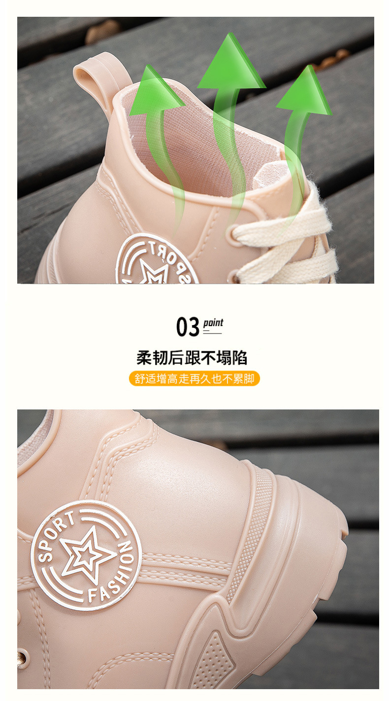 时尚女款防水雨鞋防滑雨靴短筒新款韩版休闲外穿套脚胶鞋外贸跨境详情8