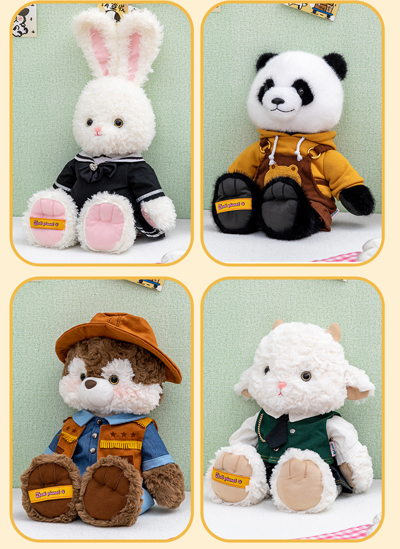 The versatile fashion rabbit doll Planet series plush toys monkey and red panda figurines are perfect birthday gifts for friends pic 20