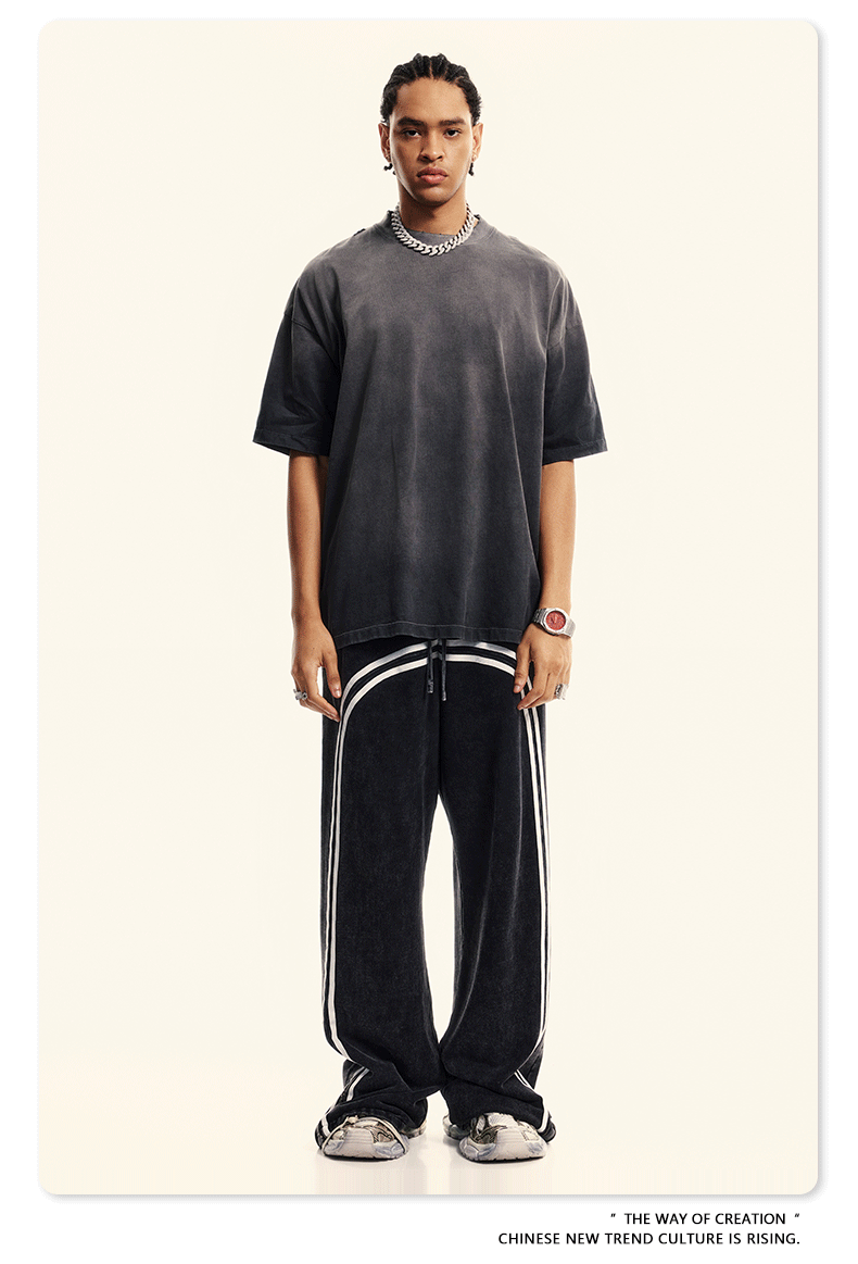 BE男装2025春夏新款纯棉水洗做旧t恤男街头潮牌巴家重磅短袖t恤男详情39