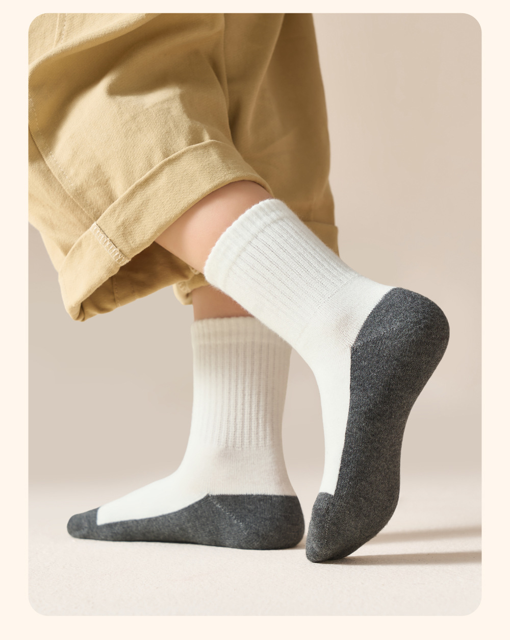 儿童袜子男童女童100%纯棉a类防臭吸汗秋季无骨耐脏中筒学生白袜详情22