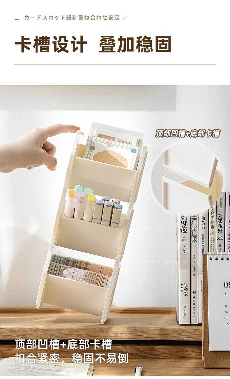 Desktop organization box, file rack, stackable storage basket, stationery classification storage box, simple storage rack for student dormitories pic 8