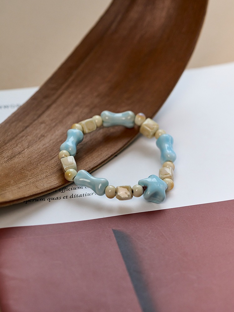 景德镇陶瓷手链新不掉色女夏季百搭学生古风串珠手串小清新流行详情3