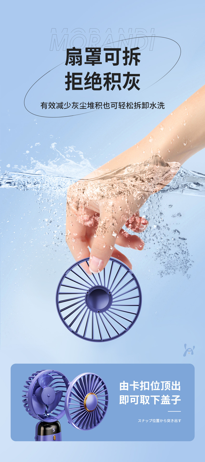私模小风扇 跨境USB便携手持风扇迷你桌面折叠劲风户外礼品电风扇详情18