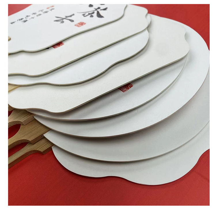 漆扇漂漆专用带字团扇非遗漆扇宣纸空白扇子diy扎染景区大漆扇面详情11