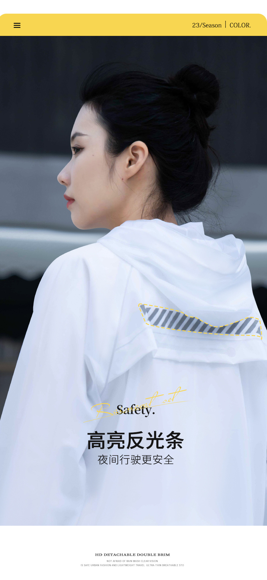 Wholesale raincoat and rain pants set, rainproof for outdoor motorcycles, electric bikes, takeout and riding, reflective split raincoat pic 6