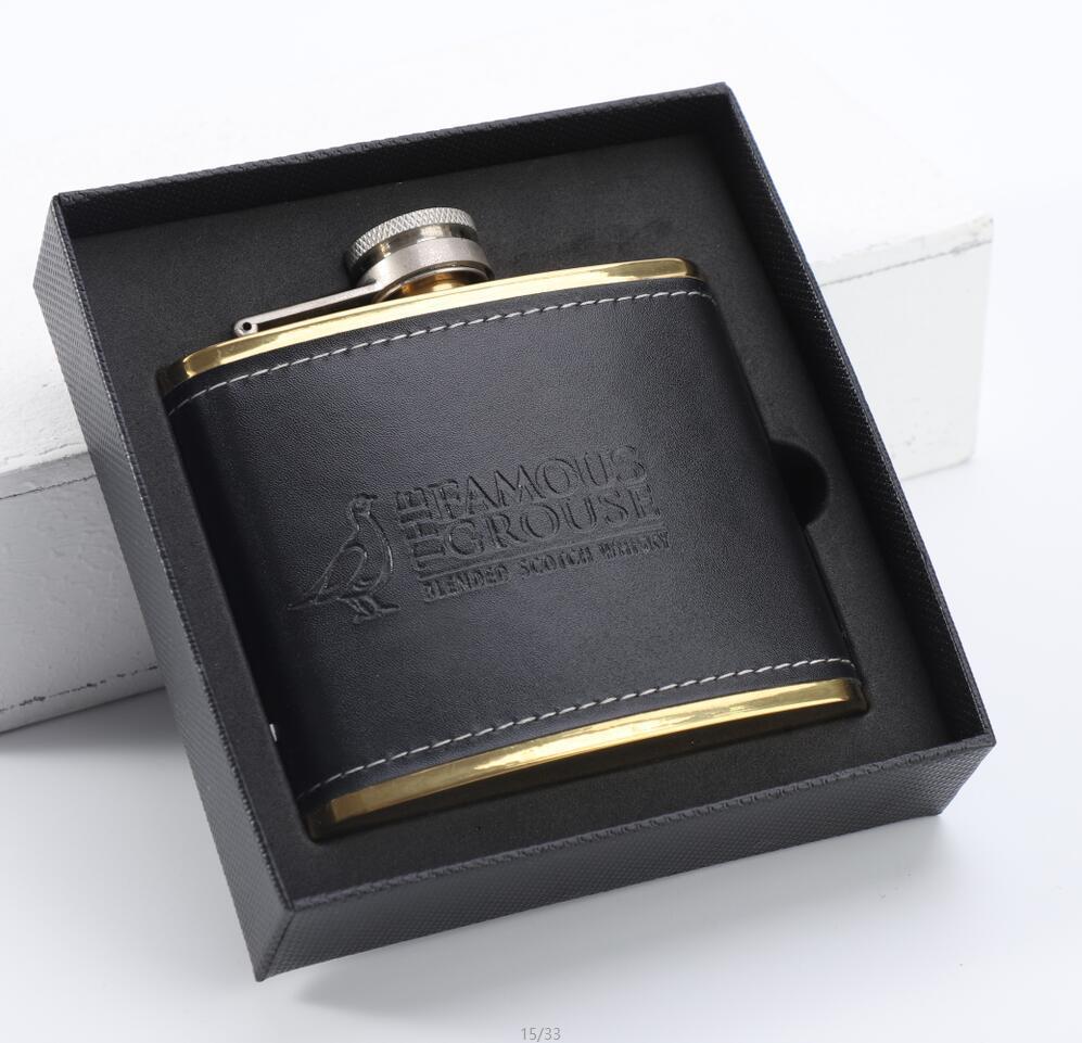 亚马逊不锈钢酒壶套装便携式男士随身7oz小酒壶高档礼盒酒具批发详情15