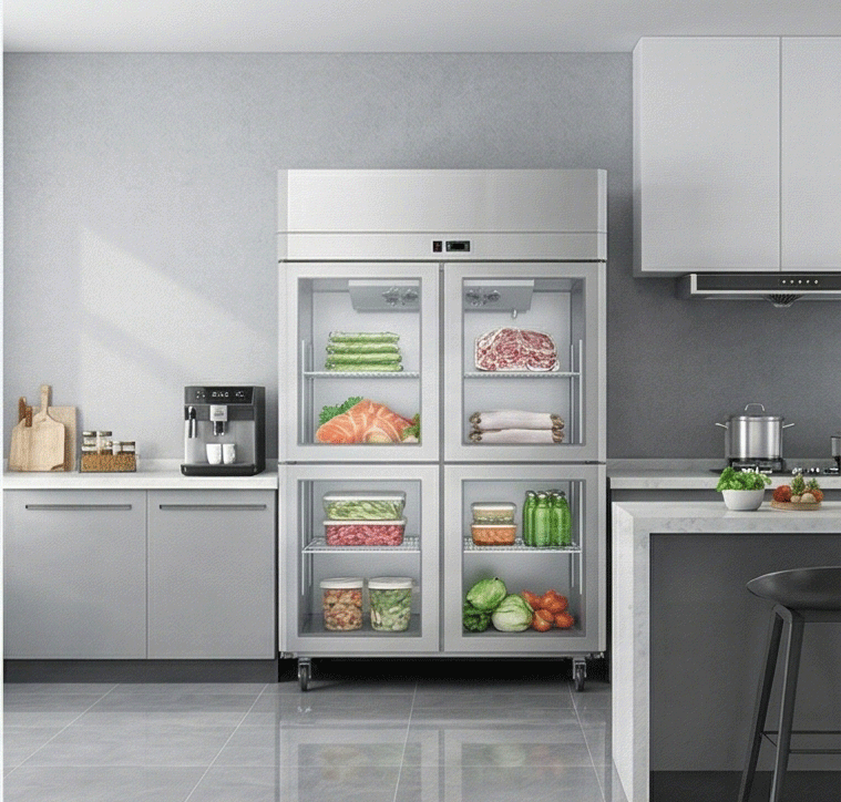 商用双温冷藏冷冻立式四门冰箱保鲜厨房大容量六门冷柜四开门冰柜详情5