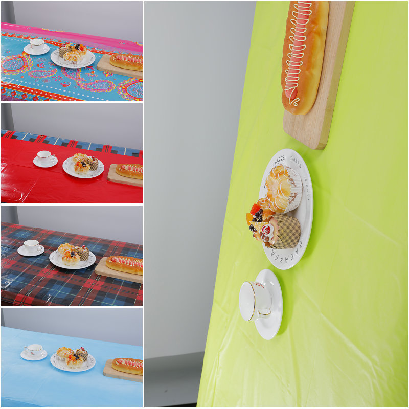 Printed tablecloth and table mat, thickened fabric, composite home tablecloth, street stall cross-border takeout, picnic table mat, peva film pic 14