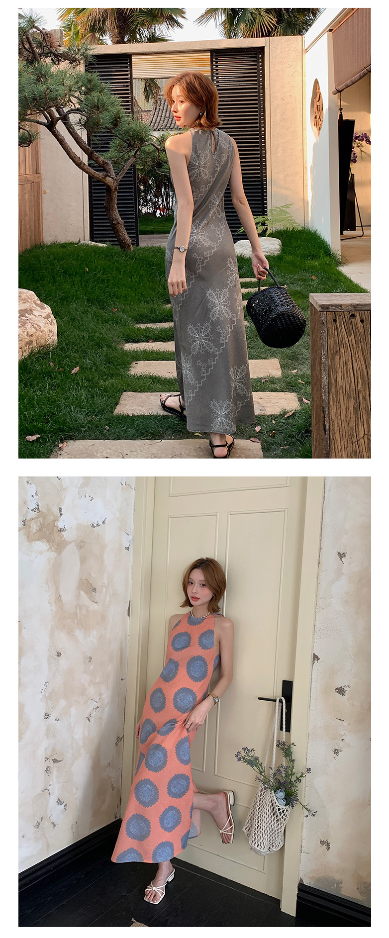 Rongtai Tencel Linen printed improved cheongsam sleeveless slimming dress for Women 2025 New style elegant A-line dress pic 18