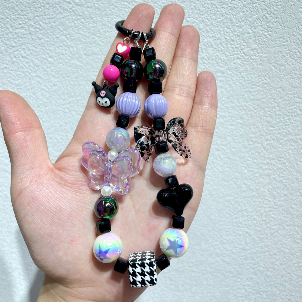 Douyin live streaming: Strawberry phone chain, sugar hand-painted beads, diy phone back clip, chain, beaded pendant, bag pendant pic 2