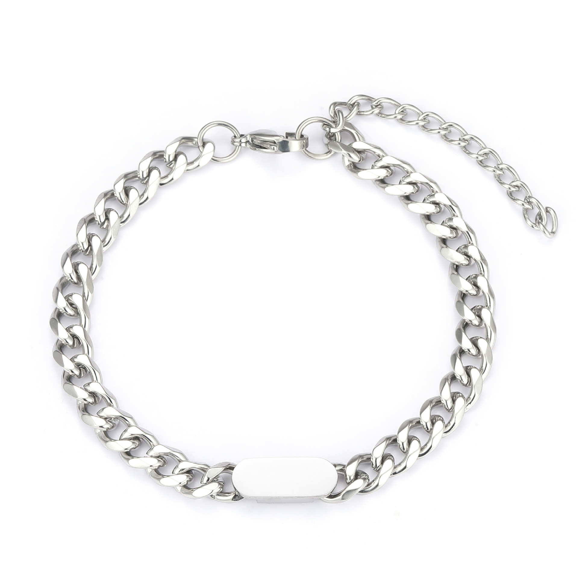 European and American cross-border simple titanium steel bracelet, non-fading accessory, popular stainless steel bracelet, hip-hop couple accessory chain pic 4