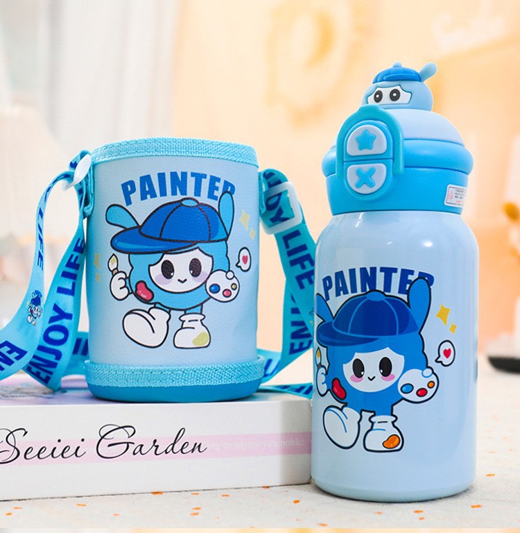 新款公仔儿童保温杯316不锈钢双饮吸管杯可爱幼儿园宝宝专用水杯详情15