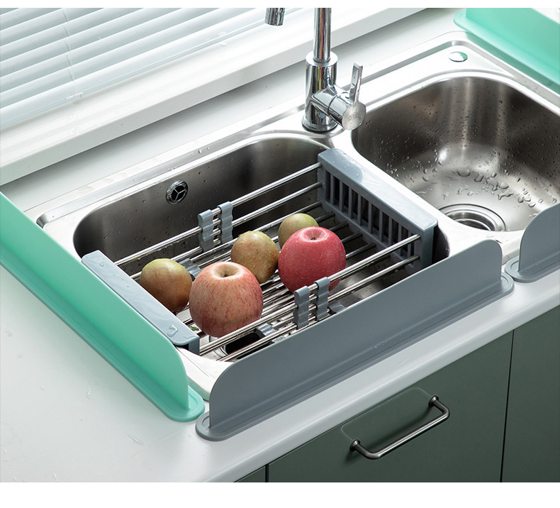 Silicone water deflector for household kitchen sink, splash-proof sink baffle partition, washbasin, silicone water deflector strip, anti-slip pic 6