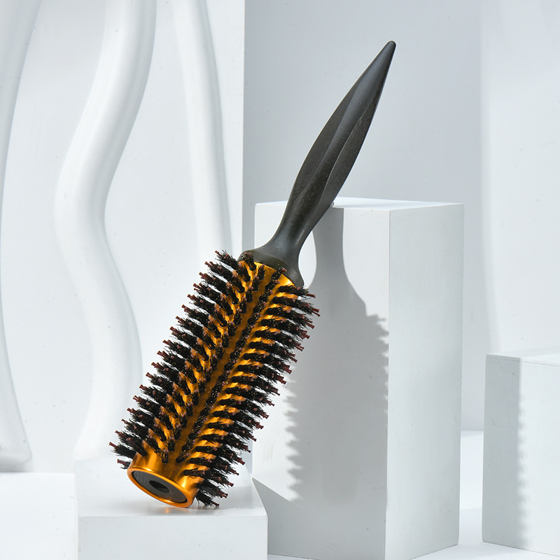Pig bristle nylon holwood roller comb, large wave-shaped comb, clean and heat-resistant curling comb, fluffy shaped roller comb pic 6