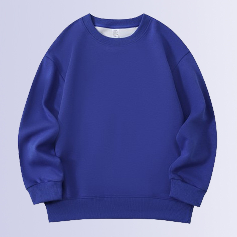 儿童纯棉圆领卫衣定制图案logo春秋款纯色320克光板卫衣跨境外贸详情15