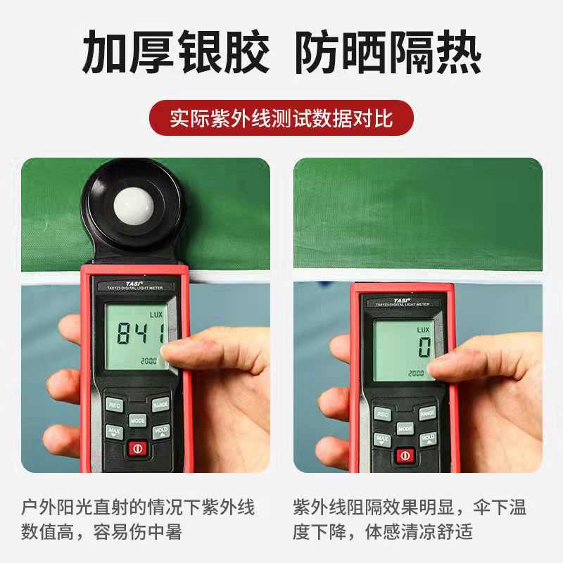 双层户外遮阳大伞摆摊岗亭商用伞集市防紫外线防晒银胶防水地摊伞详情4