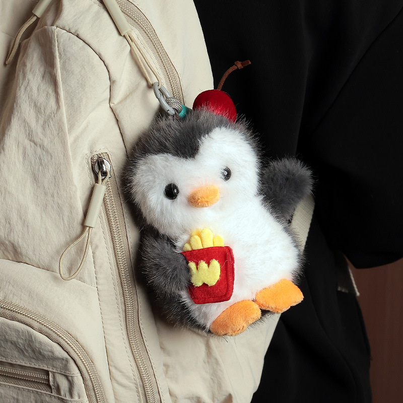 Cute dessert, penguin bag, small pendant, plush toy, doll bag, hanging decoration, bag, hanging accessory, car key chain pic 16