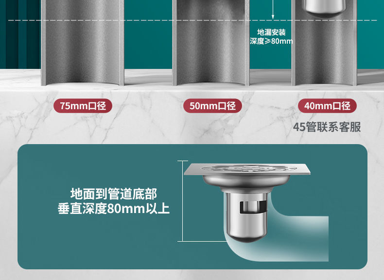 304 stainless steel deodorizer, deodorizer core, washing machine connector, bathroom drain cover, toilet floor drain pic 28