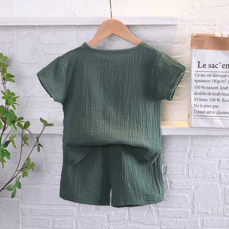 1-5 años niño vestido de verano manga corta shorts conjuntos bebé verano slim algodón lino camisetas suelto niño dos piezas lotes pic 22