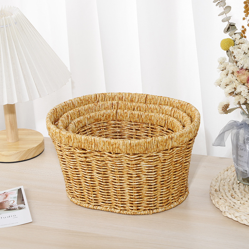 New imitation rattan woven hand-held flower baskets, souvenir flower baskets, flowerpot flower baskets, and garden flower baskets are available for wholesale from the manufacturer pic 5