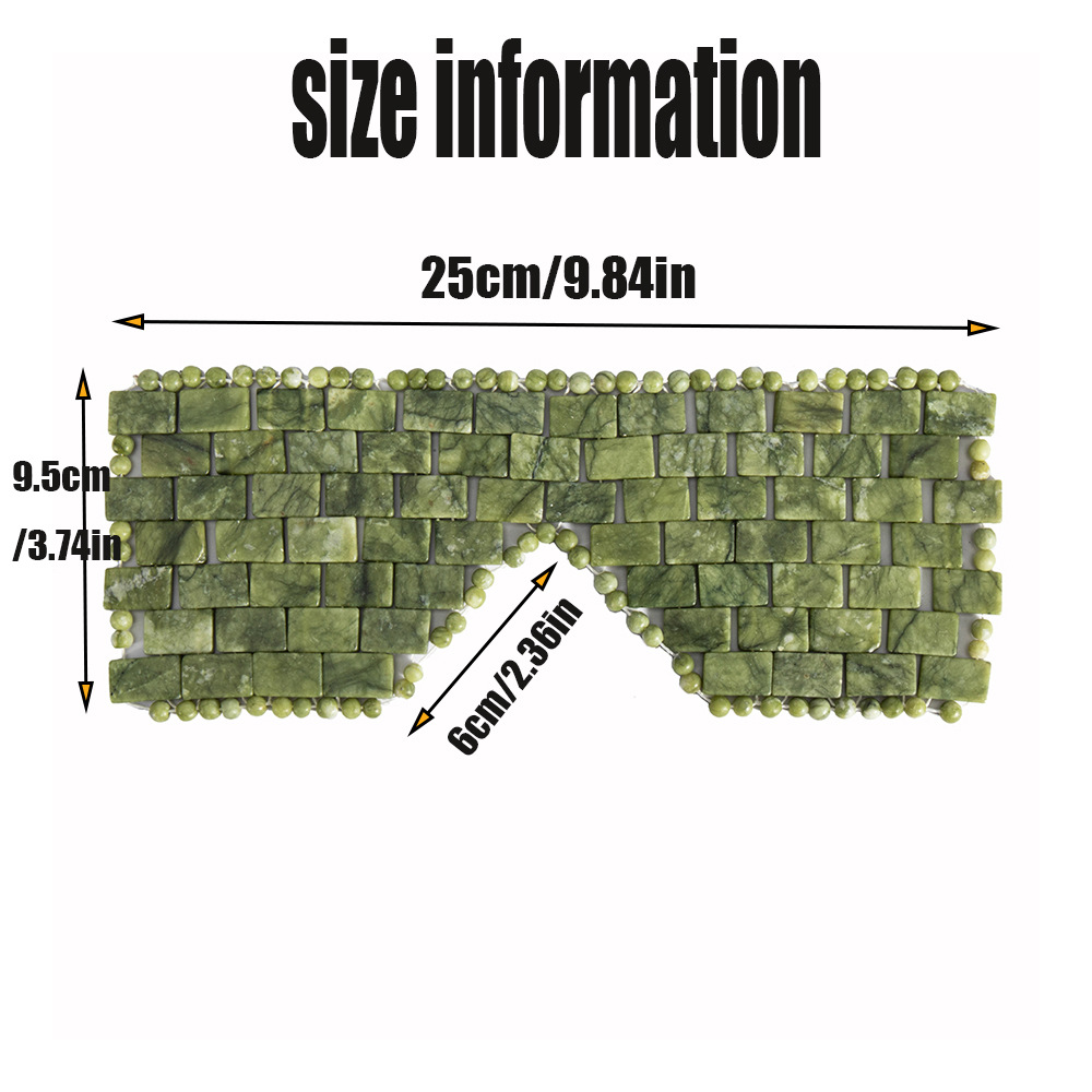 岫玉新款天然玉石面膜手工编织美容SPA眼帘绿凤玉玉石面罩眼罩详情6
