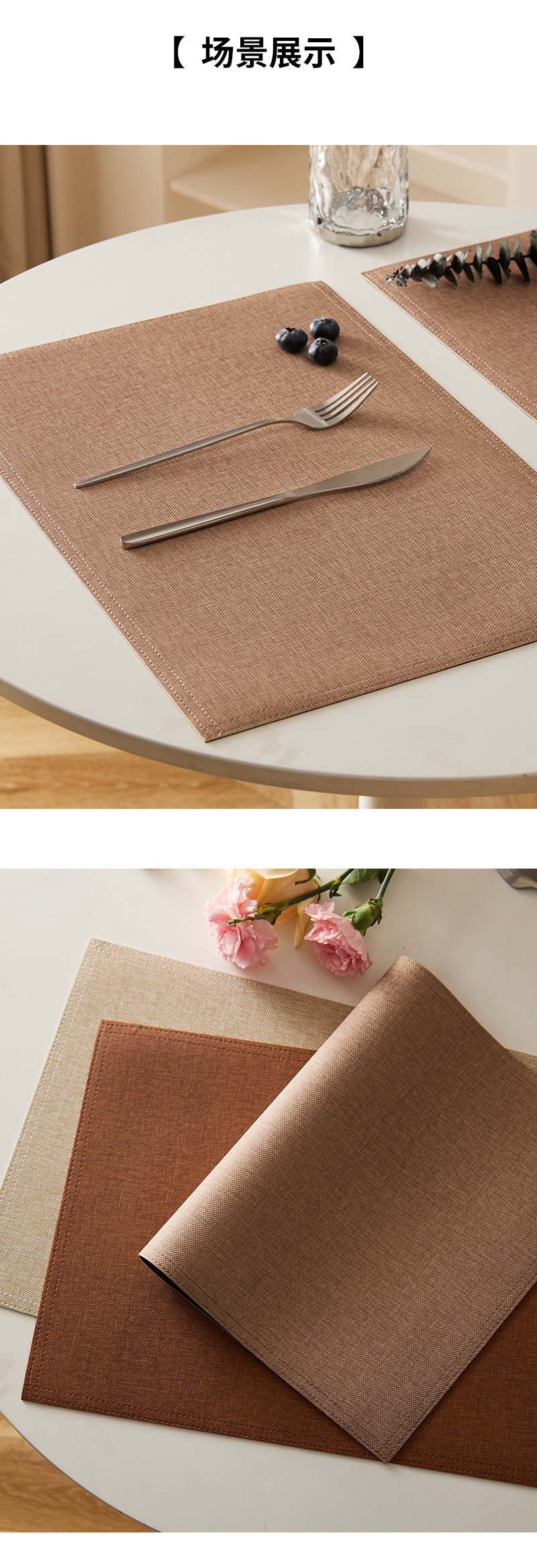 Tabletex venta caliente en stock tela de PVC patrón cosido de cuero ecológico mantel impermeable mantel de aceite mantel de cuenco mantel de taza pic 11