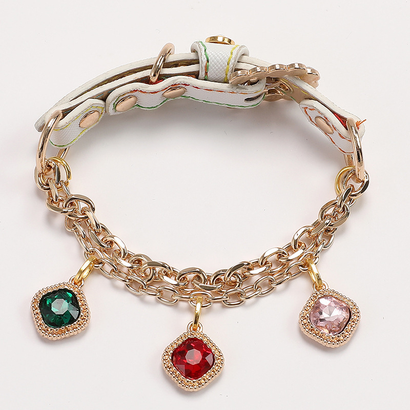 Pet supplies: Diamond buckle cat and dog collars, small dog pink pet necklaces, leash, cat and dog supplies pic 9