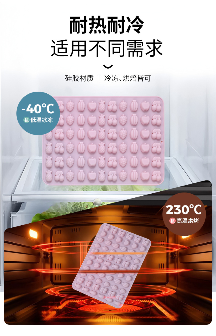 新款水果系列慕斯巧克力食品级硅胶模具易脱模清洗烘焙巧克力模具详情6