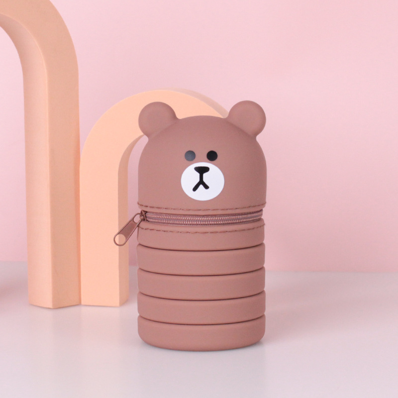 学生笔袋文具硅胶笔袋卡通可伸缩笔筒文具学习用品厂家批发可定详情26