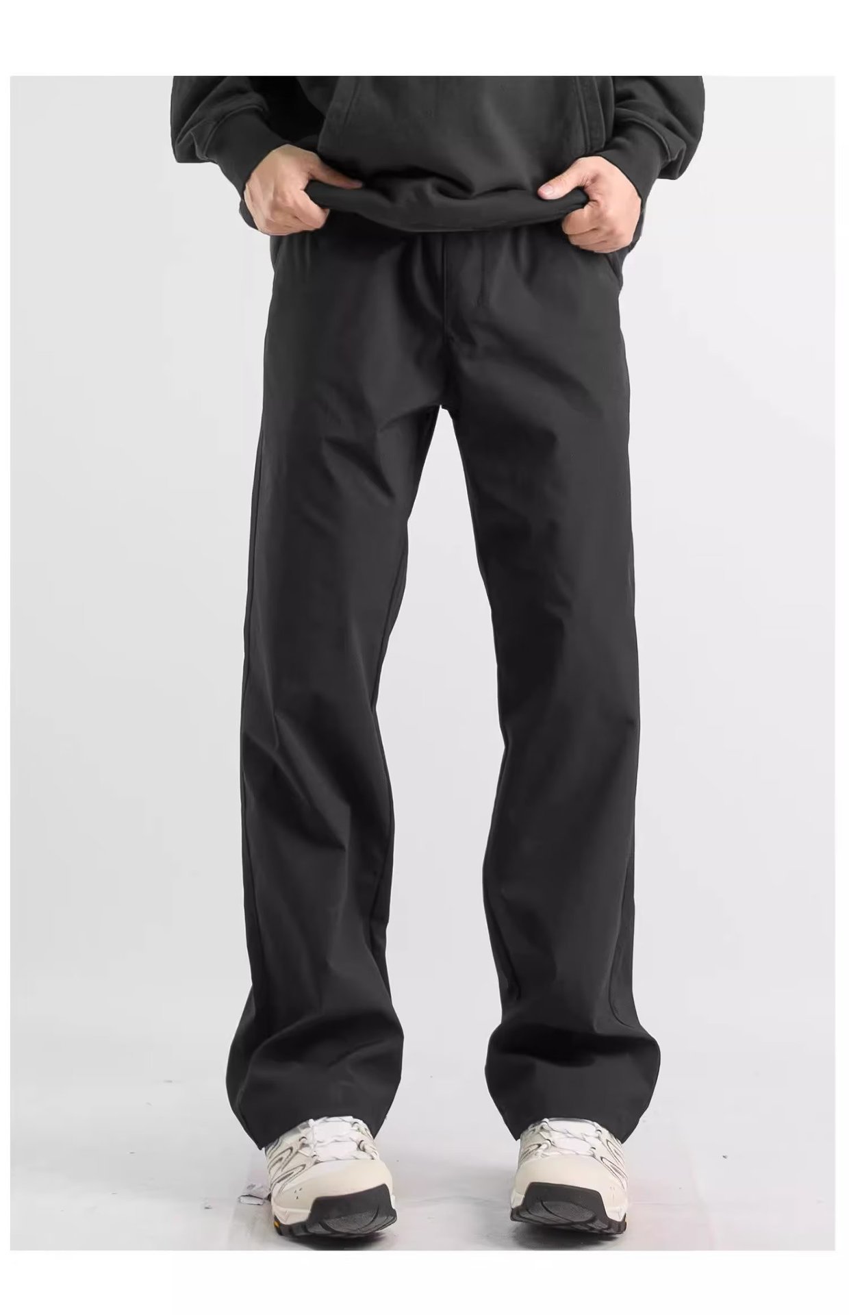 冲锋裤男裤秋季潮流宽松休闲裤直筒裤机能裤长裤运动裤子男生黑色详情16