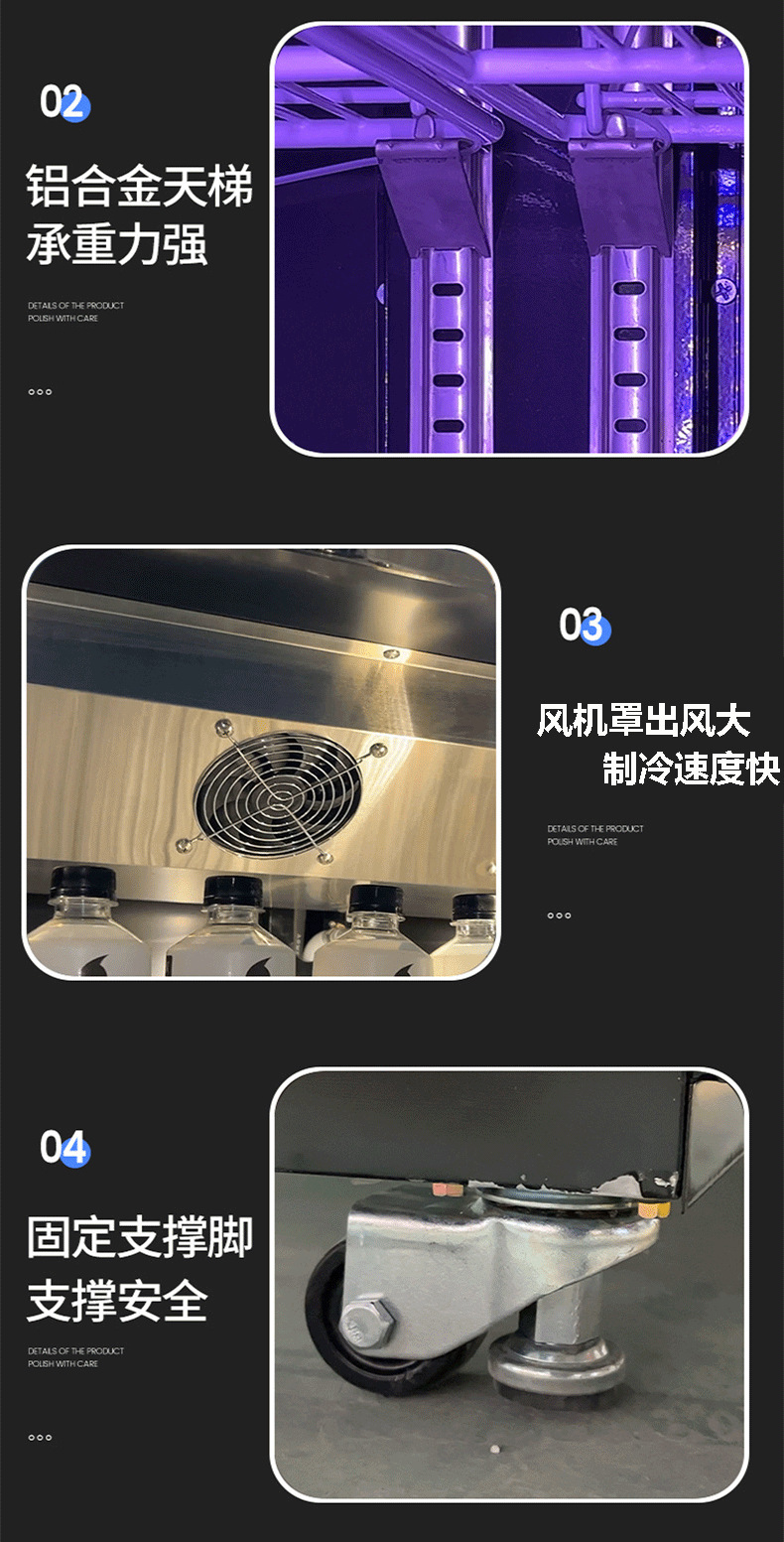 Commercial full-screen standing wine cabinet, three-color lighting for bars and KTVS, beverage refrigeration cabinet, large-capacity beer display cabinet pic 12