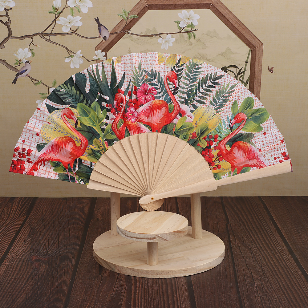 Ancient-style wooden folding fan manufacturer offers custom-made square dance fans, blank fans for Internet celebrities, and custom-made fans pic 4
