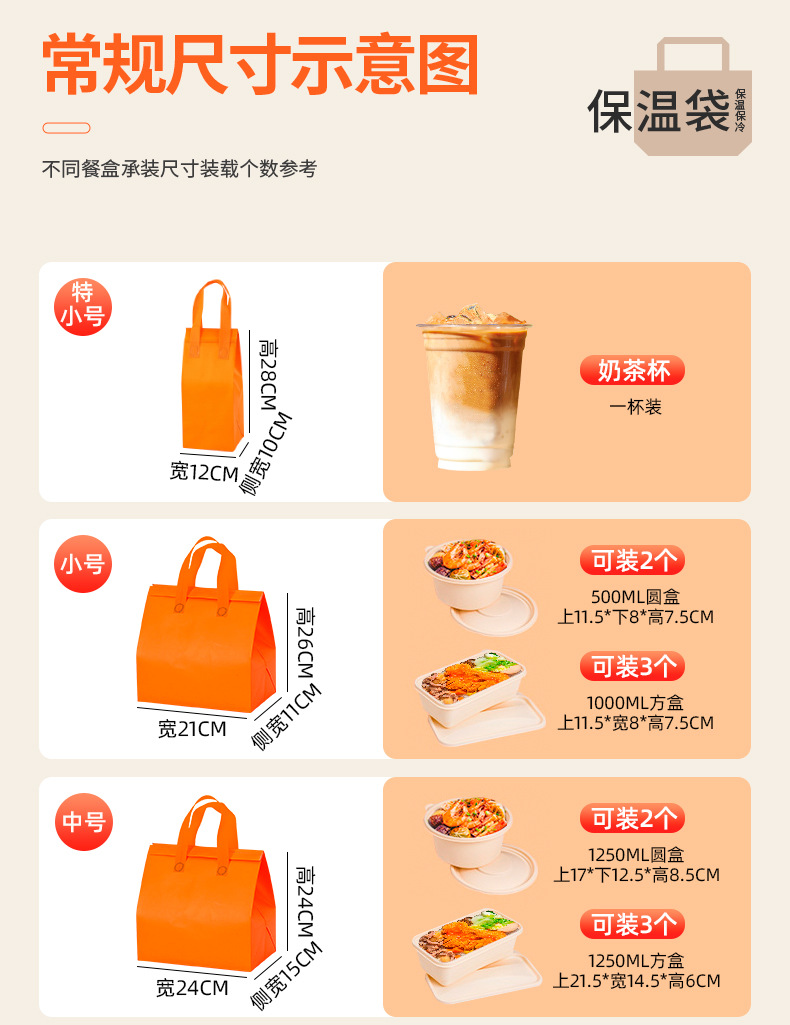 外卖保温袋定制无纺布手提袋铝箔袋一次性餐饮外卖打包袋饭盒袋详情4