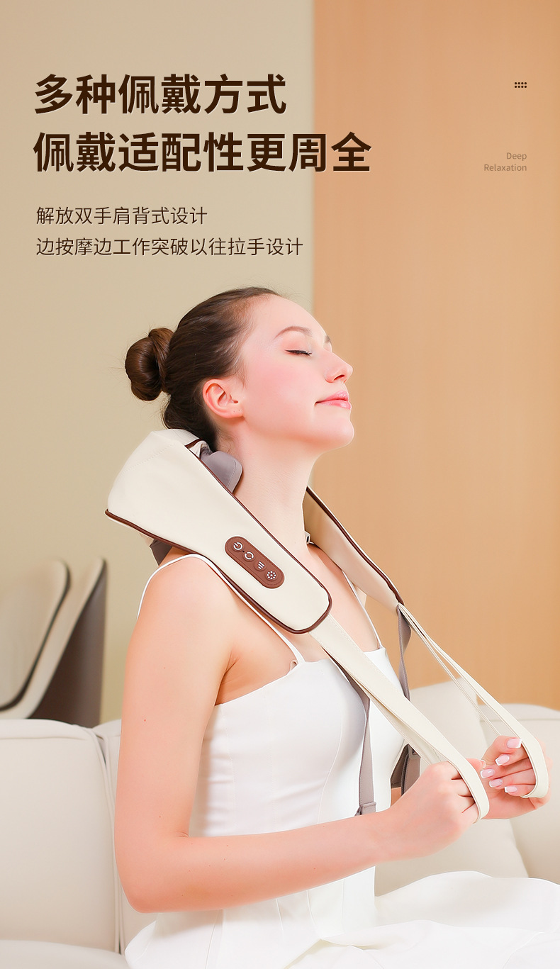 Cross-border shoulder and neck massager, cervical massager, massage the trapezius muscle of the shoulder, cervical multi-functional heating simulation human hand pic 14