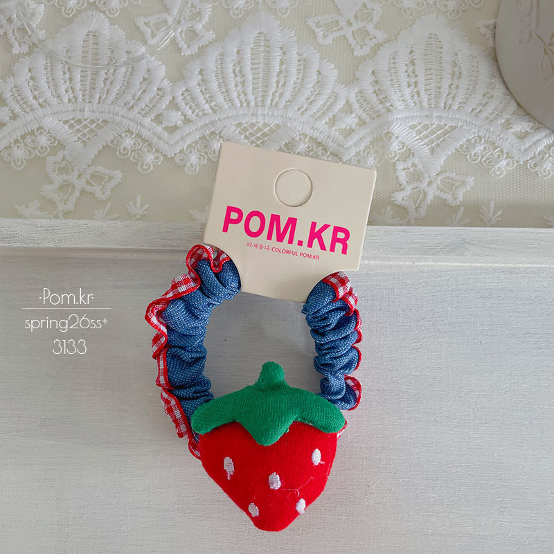New cute and fun watermelon pair, bye-bye clip, children's Korean-style broken bangs clip, denim small intestine strawberry hair band and hair accessory pic 6