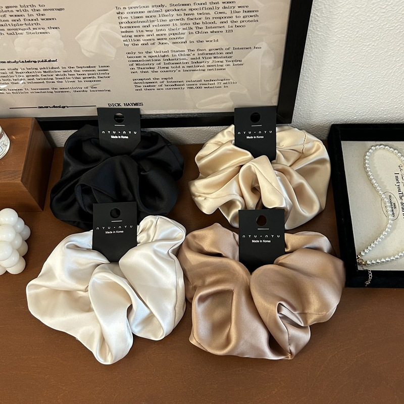 高品质复古超大18cm直径缎面大肠发圈气质时尚高级感肥肠发圈头绳详情2