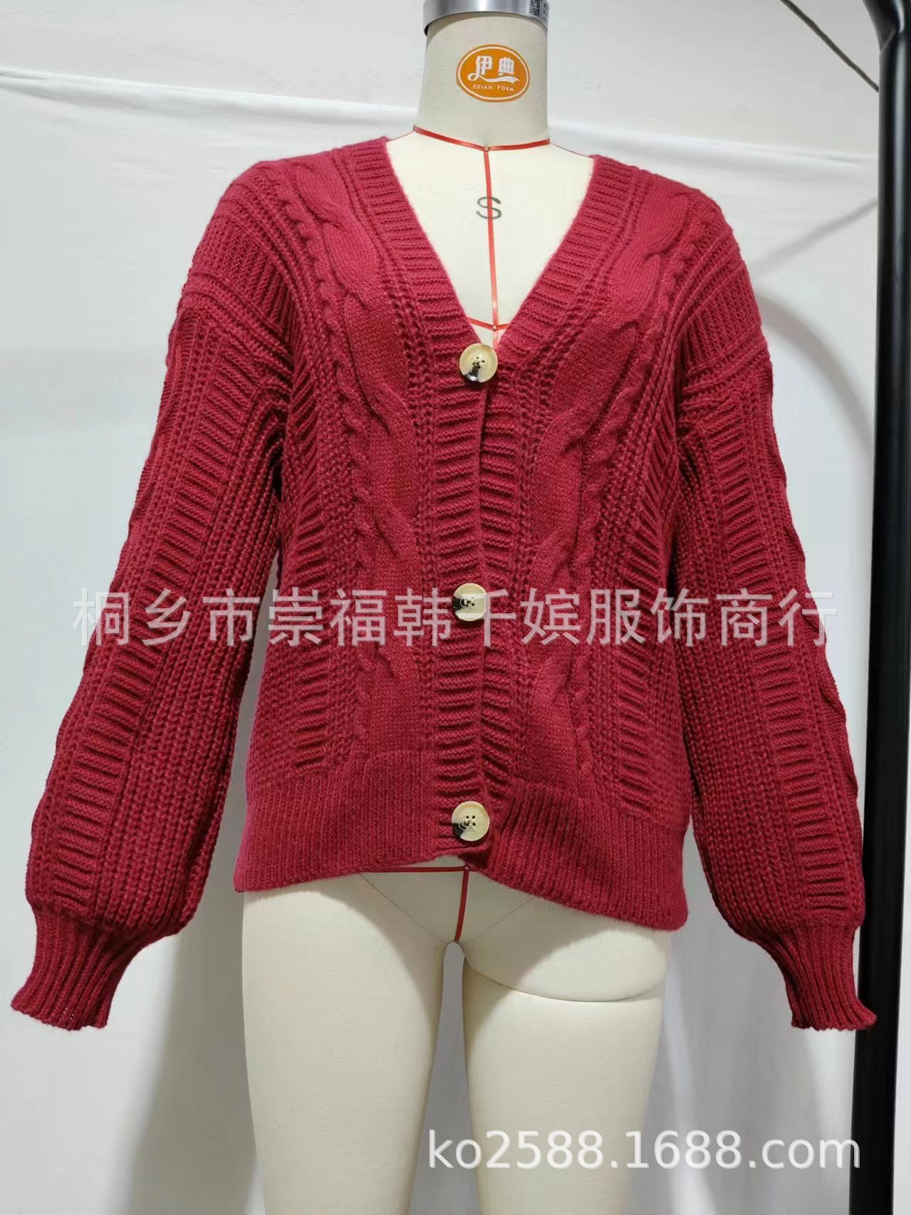 春季新款韩版洋气毛衣女复古上衣宽松外穿v领短款针织开衫外套潮详情9